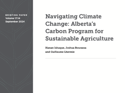 Cover, Navigating Climate Change: Alberta’s Carbon Program for Sustainable Agriculture