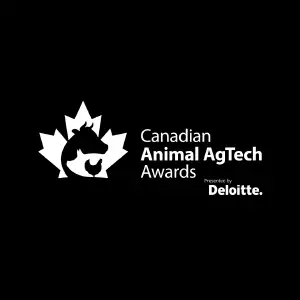 An Image of the Canadian Animal AgTech Awards presented by Deloitted at Agribition 2023.